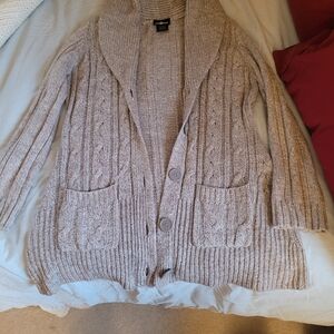 It's Our Time Taupe Cable Knit Cardigan